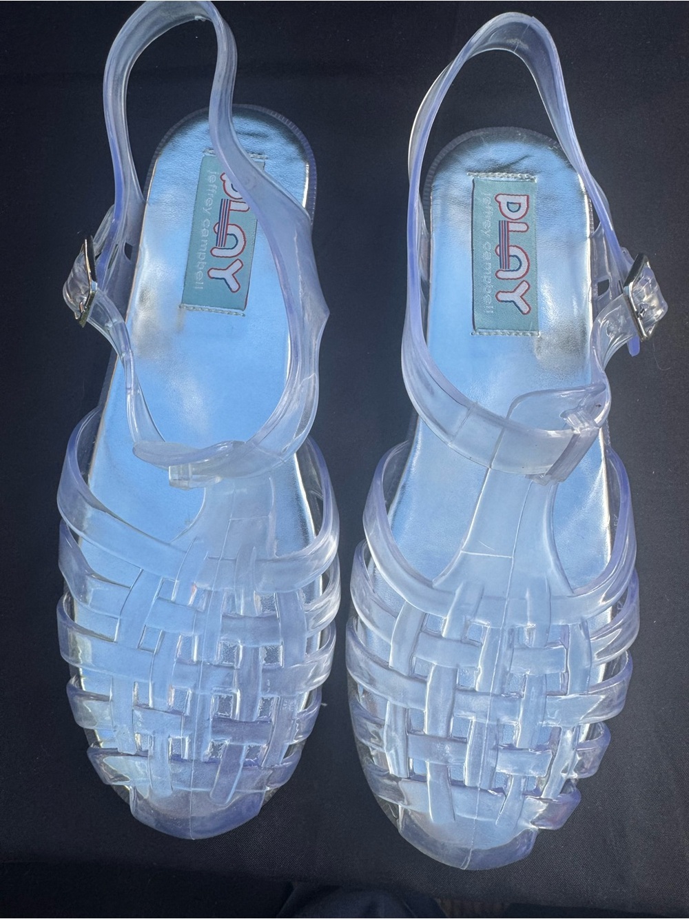 Jeffrey Campbell Clear Jelly Slingback Sandals - Transparent